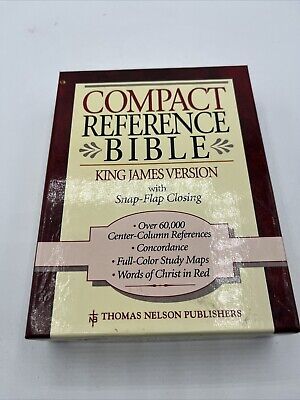 Nelson Holy Bible 1972 KJV Compact Reference Pocket Snap Flap 344SB Leather Blue-image