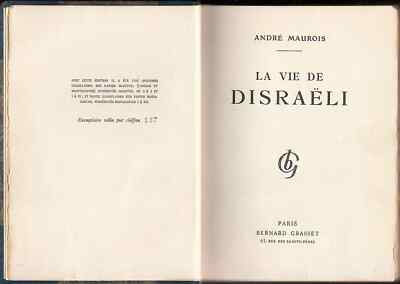 1929 La Vie De Disraëli André France Benjamin Disraeli Biography Literature-image
