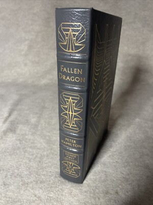Easton Press Science Fiction Fallen Dragon by Peter Hamilton SIGNED NrMINT DX-image