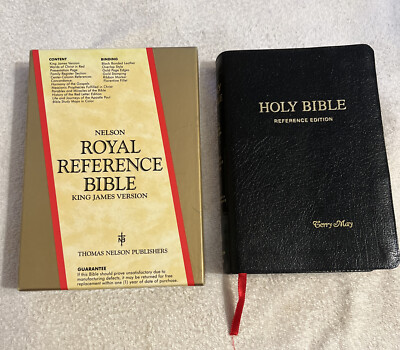 Nelson Royal Reference Bible King James Version Bonded Leather Black 575 EX-COND-image