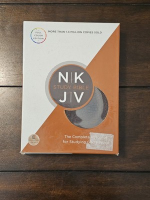 NKJV Burgundy Leather Study Bible Full Color Edition (New King James Version)-image