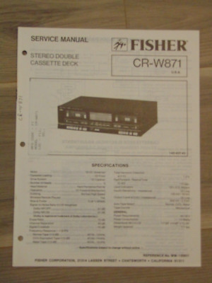 Fisher CR-W871 Service Manual Stereo Double Cassette Deck-image