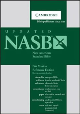 NASB Pitt Minion Reference Bible, Brown Goatskin Leather, Red-letter Text, NS...-image