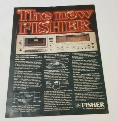 Vintage Fisher CR4029 Print Ad 1979 Time Magazine Ephemera The New Fisher Stereo-image