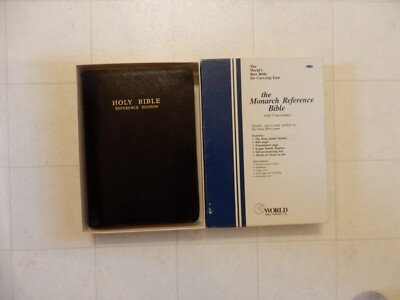 THE MONARCH REFERENCE BIBLE KJV RED LETTER BLACK LEATHER NEW WITH BOX-image