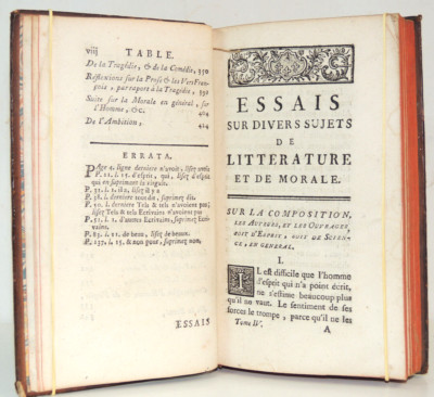 1760. A. Trublet. Essays on various subjects of Literature and Morality.-image