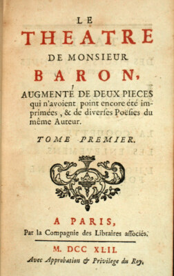 The Theater of Mr. Baron Augmented by two plays, 2 full leather bindings 1742-image