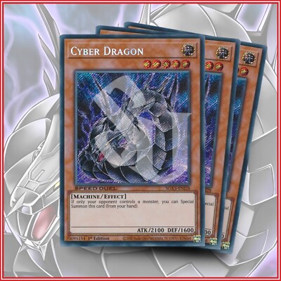YuGiOh CYBER DRAGON SGX3-ENI28 Secret Rare x3 1st Edition🔥-image