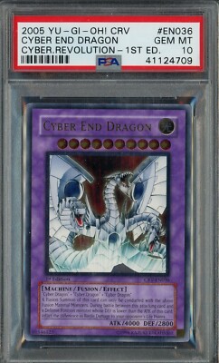YuGiOh Cyber End Dragon 1st Edition CRV-EN036 ULTIMATE RARE PSA 10 GEM MINT-image