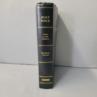 The Holy Bible KJV Reference Edition Book 2017 Black Faux Leather Red Letter-image