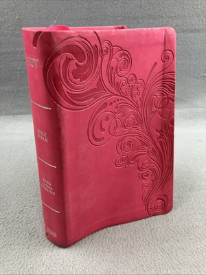 KJV Large Print Personal Size Reference Bible, Pink Leathertouch (Leather-image