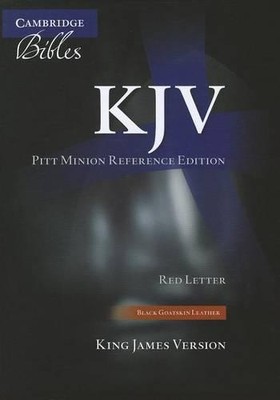 KJV Pitt Minion Reference Bible, Black Goatskin Leather, Red-let (Leather Bound)-image