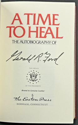 Signed Autobiography President Gerald R. Ford A Time To Heal Deluxe Leatherbound-image