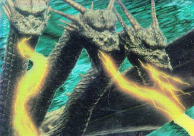 GODZILLA CHROMIUM 1996 JPP/AMADA PARALLEL HOLOCHROME STICKER # 3 KING GHIDORAH-image