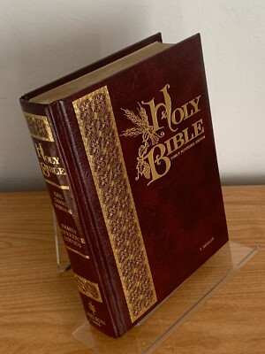 Holy Bible Family Reference Edition Gilded Cover & Edges Leatherette with Pad...-image