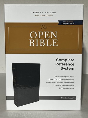 Thomas Nelson The KJV Open Bible: Complete Reference System, Black Leather Bound-image