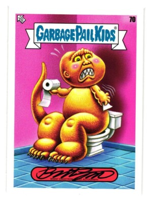 2023 GARBAGE PAIL KIDS INTERGOOLACTIC #70 JURASSIC MARK BRENT ENGSTROM AUTOGRAPH-image