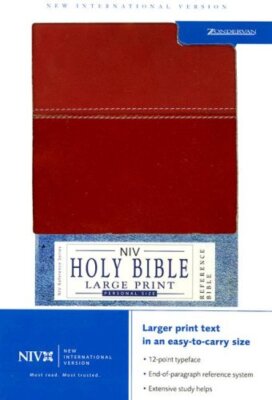 LARGE PRINT REFERENCE BIBLE-NIV-PERSONAL SIZE By Zondervan Publishing EXCELLENT-image