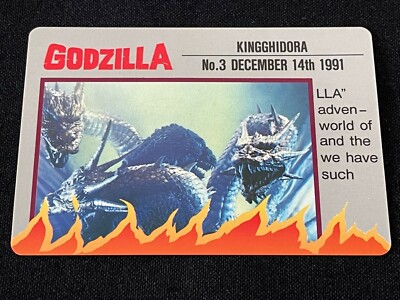 Godzilla Kingghidora Card 3 Banpresto 1993 TOHO Movie Rare Japan 2.32x3.38-image