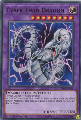 Yugioh Cyber Twin Dragon LED3-EN018 Common NM x3 Play Set-image