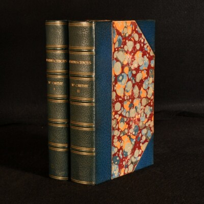 1899 2vol Reminiscences by Justin McCarthy Half Leather Binding First Edition-image