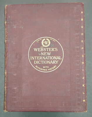 1923 WEBSTER'S New International Dictionary w/ Reference History - Leather-image