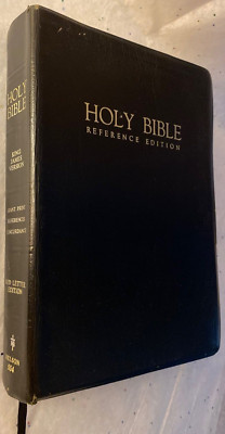 Holy Bible KJV Reference Giant Print Red Letter Indexed Leather Nelson 554 1976-image