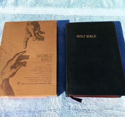 1962 Heritage Large Print Reference World Bible Bonded Leather ~Beautiful!-image