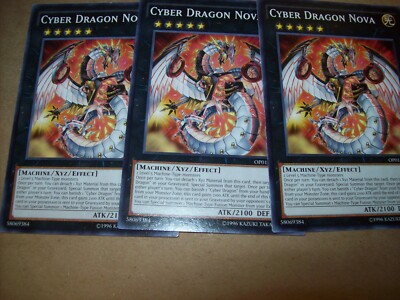 X3 Yu-Gi-Oh! Cyber Dragon Nova OP01-EN021 Common LP Playset Free Ship & Tracked-image