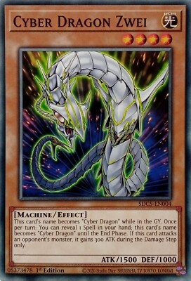 SDCS-EN004 CYBER DRAGON ZWEI COMMON 1ST EDITION YuGiOh CARD-image