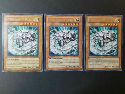 Yugioh Cards 3x Cyber Barrier Dragon DP04-EN002 Rare Light Play/Near Mint-image