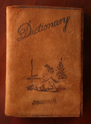 Ideal Pocket Webster Dictionary 1941 Illustrated LEATHER-BOUND Stroudsburg, PA-image
