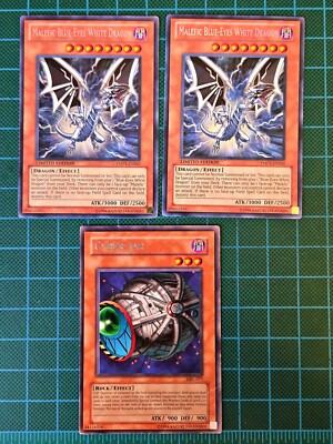 Malefic Blue-Eyes White Dragon YMP1-EN002 X 2 + Cyber Jar MRL-O77-image