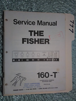Fisher 160 T service manual original repair book stereo receiver tuner radio-image