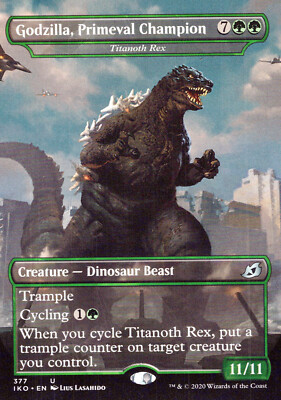 Godzilla, Primeval Champion - Titanoth Rex NM #377 Ikoria MTG-image