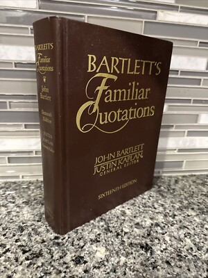 Bartletts Familiar Quotations 📚Hardcover By Bartlett, John Coffeetable XL💫VG-image
