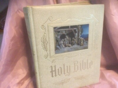 Vintage Holy Bible Hertel Blue Ribbon Reference 1969-70 Edition Illustrated-image