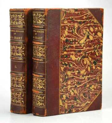 Personal Memoirs of U.S. Grant {2 Vols} 1885, Charles L. Webster ~ leather -image