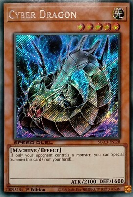 SGX3-ENI28 CYBER DRAGON SECRET RARE 1ST EDITION YuGiOh CARD-image