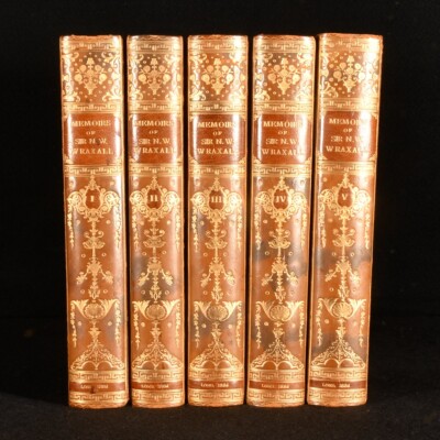 1884 5 vol. Memoirs of Sir Nathaniel William Wraxall by Henry B. Wheatley Hal...-image