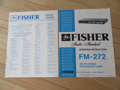 19P/FISHER AM/FM STEREO SYTHESIZER TUNER MANUAL/FM-272/ORIGINAL!-image