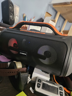 Fisher LED Bluetooth Boombox, Tested, DISCRIPTION -image