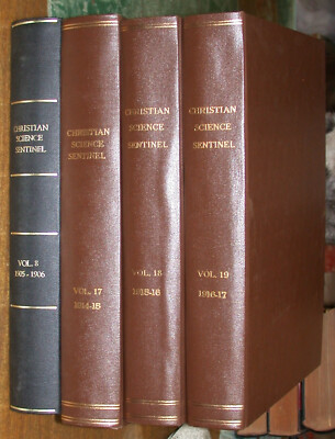 Christian Science Sentinel 4 hardback vols. & one loose issue 1905-1917-image