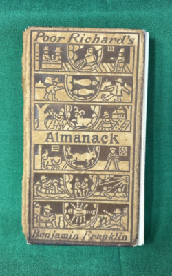 Ben Franklin POOR RICHARD’S ALMANACK Leather 1898 Edition Antique Vintage-image