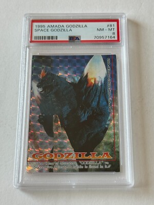 1995 Amada GODZILLA Space Godzilla #81 Japanese JAPAN Prism Foil Card PSA 8-image