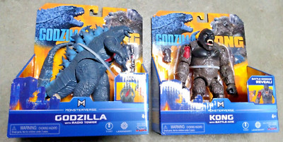 Godzilla vs. Kong Lot Of 2 Figures 2020 MonsterVerse Playmates (Dent on card)-image