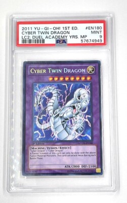 YuGiOh Cyber Twin Dragon - LCGX-EN180 Secret Rare 1st Edition PSA 9-image