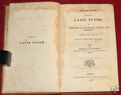 The New Latin Tutor - Frederic Leverett - 1836 (A-2)-image