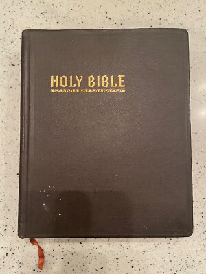 NEW STANDARD REFERENCE Holy BIBLE Blue Ribbon Edition 1951 HERTEL Red Letter-image