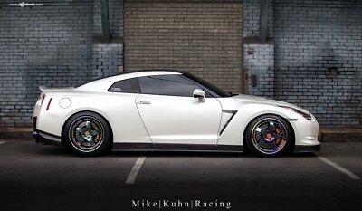Cars nissan gtr godzilla white Desk Mat Stitched-image